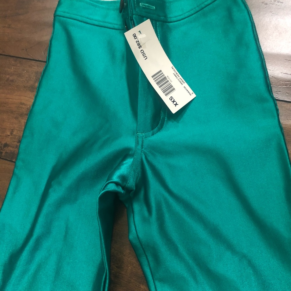 Tight teal stretchy American apparel pants